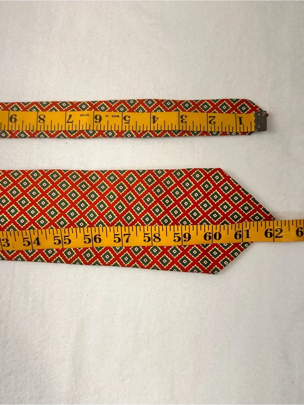 Men's Red Geometric Silk Tie Vintage Brooks Brothers Makers Multicolor Necktie